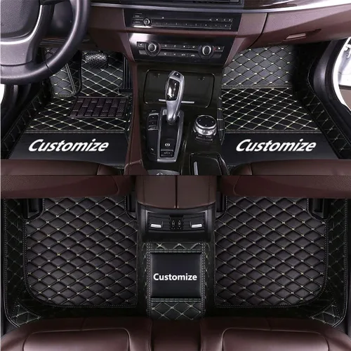 Miniatura 24 de Alfombrillas de cuero personalizadas para automóvil, personalizadas, para camión, sedán, cupé y SUV, revestimientos de lujo con diamantes (beige)