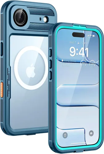 Miniatura 30 de Lanhiem Funda magnética para iPhone 17 Pro Max, IP68 impermeable, a prueba de polvo, compatible con Magsafe, protector de pantalla integrado, cuerpo