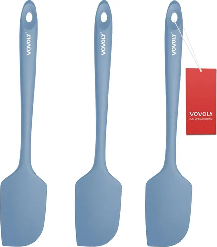 Miniatura 10 de Paquete de 3 espátulas grandes de silicona para cocina, espátulas de goma resistentes al calor de 600 °F para hornear, cocinar, raspar y mezclar