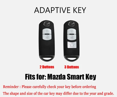Miniatura 2 de Funda de cuero para llavero de 3 botones compatible con Mazda 2, 3, 3, Axela 5, 6, 6, Atenza 8 CX-3 CX-4 CX-5 CX-7 CX-9 MX-5 MX-5 Miata Accesorios