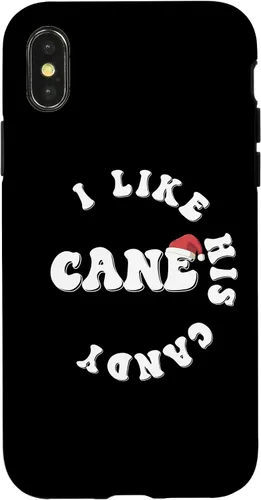 Miniatura 4 de Carcasa navideña a juego para iPhone 15 con texto en inglés "I Like His Candy Cane Parejas