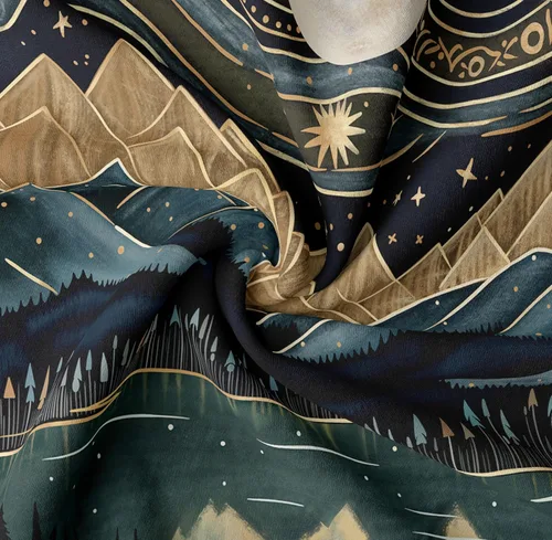Miniatura 3 de Tapiz de Bosque de Montaña Tapzen - Colgante de Pared Bohemio de Paisaje Luna Estrellas para Dormitorio, Sala de Estar, Aula, Dormitorio Estudiantil