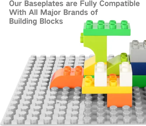 Miniatura 6 de MIMAX Placas base autoadhesivas compatibles con DUPLO, placa base para despegar y pegar para mesa de juego o pared de bricolaje, paquete de 4