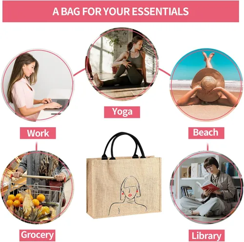 Miniatura 5 de Bolsa de playa grande para mujer con bolsillo frontal transparente, bonita bolsa de paja para uso en verano, bolsa de compras reutilizable