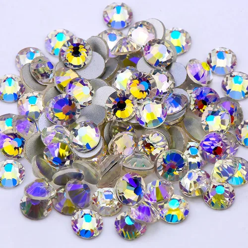 Miniatura 9 de Towenm 2000 diamantes de imitación de cristal con parte trasera plana, SS10 de 0.110 in, cristales de parte trasera plana para ropa de manualidades