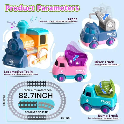Miniatura 3 de Juego de tren para niños pequeños, juguete de tren eléctrico para niños de 3 a 5 años, juego de trenes de Navidad para niños de 4 a 8 años