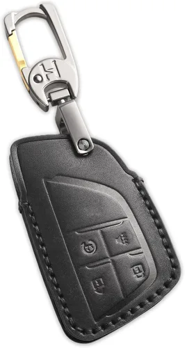 Funda de llavero de cuero de 4 botones Hontumax para Chevy Tahoe Colorado Silverado Suburban Equinox Traverse, para GMC Yukon Sierra Acadia Canyon