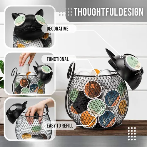 Miniatura 5 de Made Easy Kit Organizador de cestas de cápsulas de café, decoración útil, compatible con cápsulas Keurig K-Cup, decoración funcional de barra