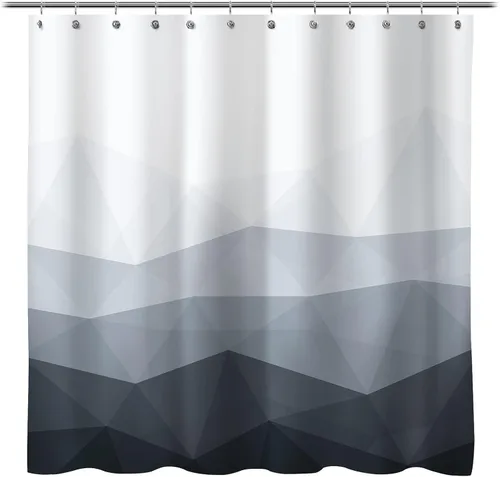 Miniatura 18 de Sunlit - Cortina de ducha de diseño de 36 x 72 pulgadas ombre azul pequeña para cabina de ducha RV de medio tamaño, cortinas estrechas para baño
