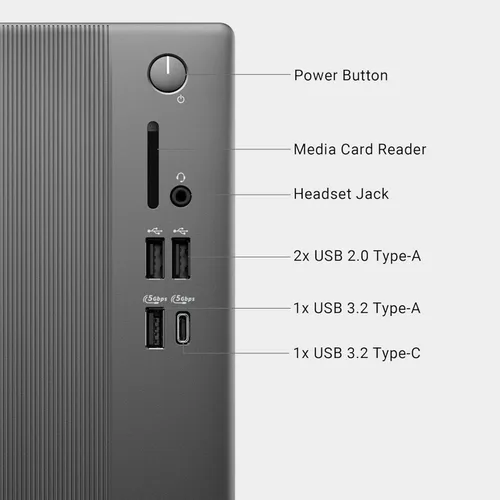 Miniatura 3 de Dell Escritorio empresarial ECT1250 2025 - Intel Ultra 5-225, (procesador de 10 núcleos 10 hilos), memoria DDR5 de 16 GB, SSD PCIe de 512 GB, diseño