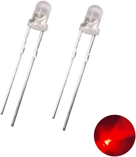 F3 Ultra brillante 3MM agua redonda verde claro/amarillo/azul/blanco/rojo/UV 395nm LED luz diodo emisor (rojo 100pcs)