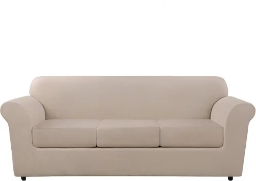 Miniatura 15 de SureFit Ultimate Stretch - Funda de piel para sofá biplaza de 3 piezas, color gris claro