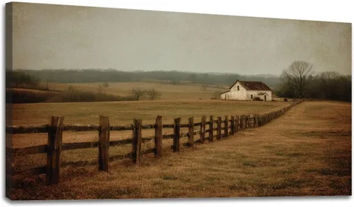 Miniatura 6 de 30"x 60" Canvas Wall Art Rustic Farmhouse Vintage Barn Country Field Landscape Rolling Hills Framed Pictures Painting Print Large Wall Art for