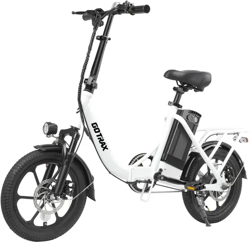 Miniatura 8 de Gotrax Bicicleta Eléctrica Plegable de 16", Alcance Máximo de 28 Millas (Asistencia de Pedal) y Velocidad de 15.5 Mph Impulsada por Pico de 500W