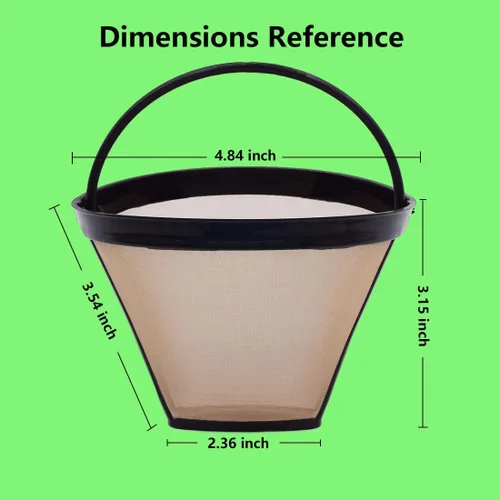 Miniatura 3 de Filtros de café reutilizables de cono #4 de cesta de repuesto para máquinas de café Cuisinart (2 filtros reutilizables)