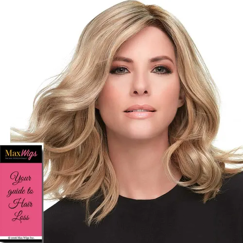 Miniatura 2 de Top Smart Wavy 12" Longitud Color FS24/102S12 Laguna Blonde – Easihair Hairpieces SmartLace Crowne Topper Sintético Encaje Frontal Clip En Gorra 9x9