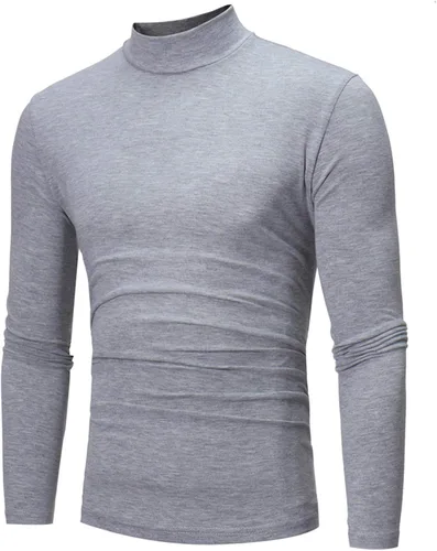 Miniatura 9 de Muscularfit Suéteres casuales para hombre, cuello alto, manga larga, tejido de punto grande y alto, forro polar, suéteres cálidos