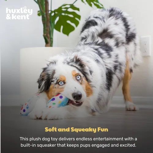 Miniatura 6 de Huxley & Kent Divertido juguete para perros con chirriante – Juguetes chirriantes de felpa para perros pequeños, medianos y grandes – Animal