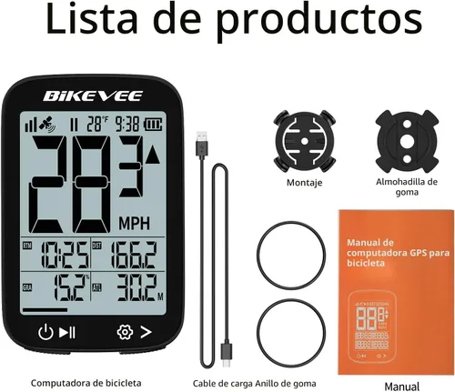 Miniatura 9 de Velocímetro de Bicicleta GPS Ordenador de Ciclismo Inalámbrico – Inicio/Parada Automática, Retroiluminación Automática, Odómetro de Bicicleta