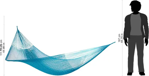 Miniatura 3 de NOVICA Hamaca tejida a mano maya de nailon azul turquesa, verde azulado Haven' (individual)