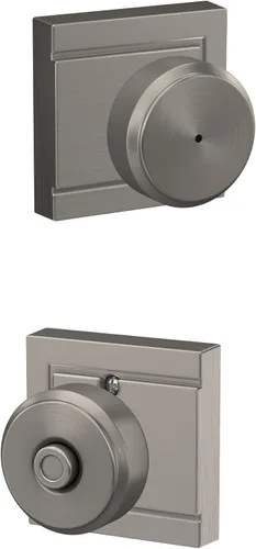 Miniatura 32 de SCHLAGE F51A BWE 622 - Pomo de puerta Bowery, cerradura de entrada con llave, color negro mate Mate negro