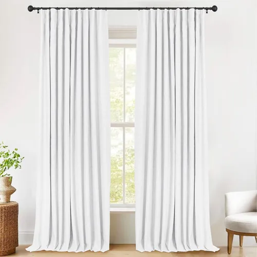 Miniatura 27 de INOVADAY Cortinas térmicas para puerta corredera 100% opacas para dormitorio, cortinas de puerta corrediza de vidrio extra anchas para patio, lino