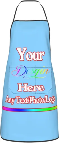 Miniatura 39 de Delantal de diseño personalizado para mujeres y hombres con bolsillos, delantal de cocina personalizado, diseño de logotipo de texto