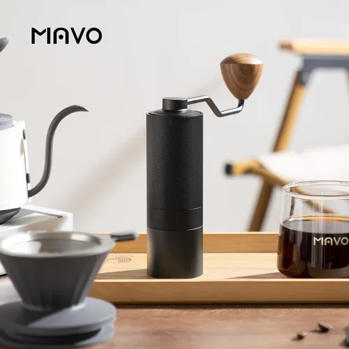 Miniatura 2 de MAVO Molinillo de Café Manual, Molinillo de Café de Mano Wizard, Capacidad 25g con Rebaba Cónica Hexagonal de Acero Inoxidable CNC, Configuración
