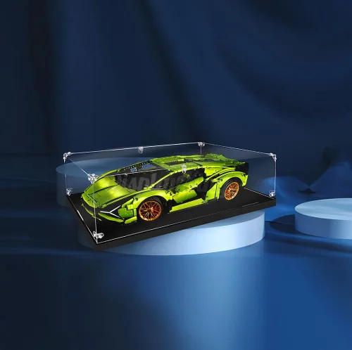 Vitrina acrílica con tornillo para Lego Lamborghini Sián FKP 37 42115 - Tamaño grande (Lego Set no incluido) (sin fondo) Stock de EE. UU
