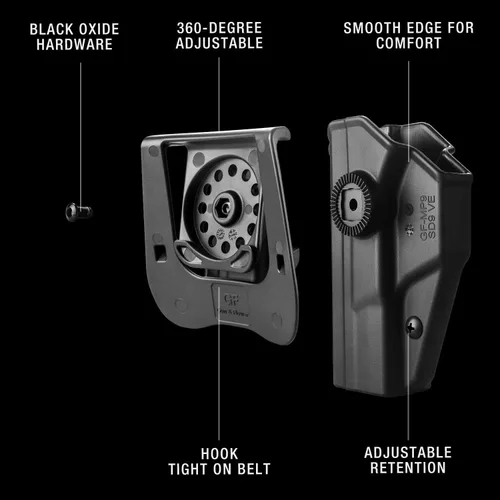 Miniatura 5 de GUN & FLOWER Funda OWB para pistola Smith & Wesson SD9 VE y SD40 VE, funda de paleta de transporte para cintura exterior. Retención de nivel II