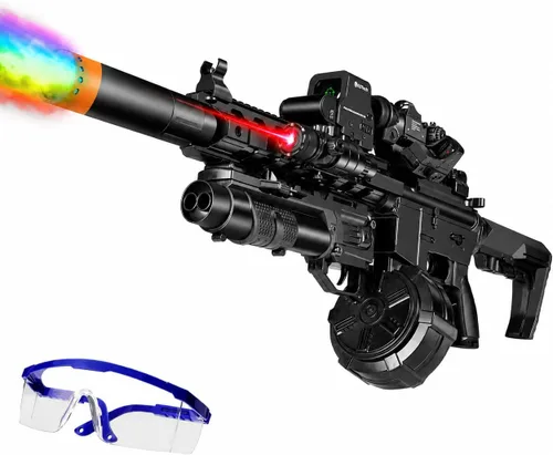 Gel Splat Blaster - Tamaño grande de 32 pulgadas - Luz LED - Accesorios ricos - Modo automático y manual - Batería recargable modular de 7.4 V -