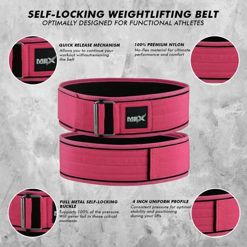Miniatura 2 de Cinturones de neopreno autobloqueantes para levantamiento de pesas para hombres y mujeres, soporte lumbar, diseño ajustable, correas de ajuste