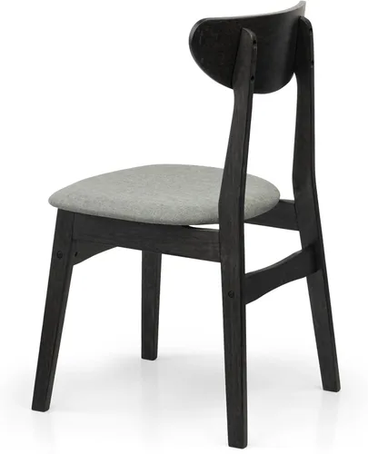 Miniatura 9 de Juego de 3 mesas redondas de cocina y 2 sillas laterales Yumiko de madera maciza con asiento acolchado