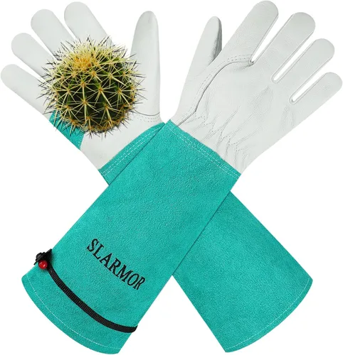 Miniatura 8 de Guantes largos de jardinería para mujeres/hombres, guantes de poda de rosas a prueba de espinas, guantelete resistente, el mejor regalo de jardín
