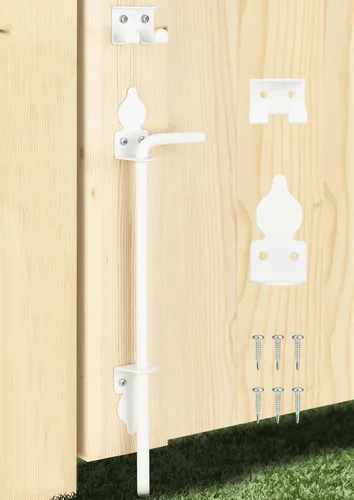 Miniatura 9 de Perno de caña de alta resistencia de 12 pulgadas, para barra de caída, cercas de metal de PVC, puertas dobles, acero sólido blanco, 1 paquete