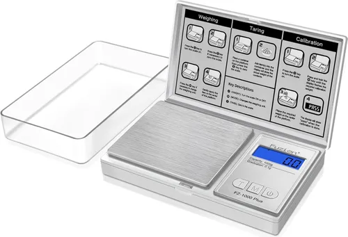 Miniatura 8 de Fuzion Báscula de gramo de bolsillo - 35.27 oz/0.00 oz Mini báscula digital de alimentos de viaje Plateado