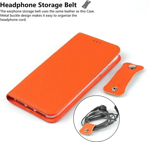 Miniatura 5 de iCoverCase Compatible con iPhone 11 Pro Max, funda magnética de piel auténtica con bloqueo RFID, correa para la muñeca y ranuras para tarjetas