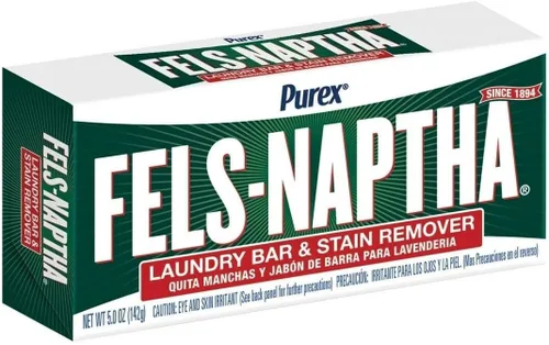 Fels Naptha Barra de jabón y quitamanchas para ropa sucia, paquete de 2, 5.0 onzas por barra