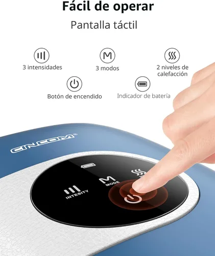 Miniatura 4 de CINCOM Masajeador de manos mejorado con calor y compresión para artritis y túnel carpiano, inalámbrico y recargable, regalos para mujeres Azul