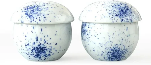 Cinf Juego de 2 ollas japonesas de 6 onzas con tapa para cocina de vapor, cuencos de cerámica para sopa, tazones para crema de huevo y verduras