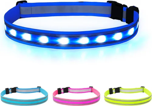 Miniatura 8 de BSEEN Cinturón LED para correr, cintura LED reflectante recargable por USB, cinturón de luz de seguridad intermitente para corredores, corredores