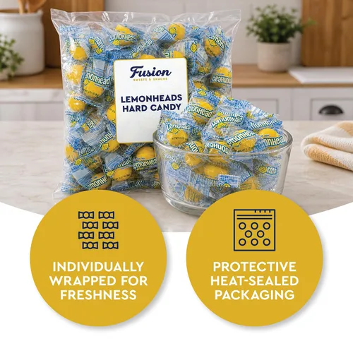 Miniatura 4 de Caramelos de limón – Bolsa a granel de 1.5 libras (aproximadamente 100 piezas), dulces amarillos duros de limón originales envueltos