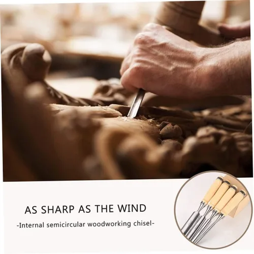 Miniatura 3 de Cuchillo para tallar cinceles de madera, cincel de mano semicircular, cincel para carpintería, medio círculo, para principiantes, aficionados