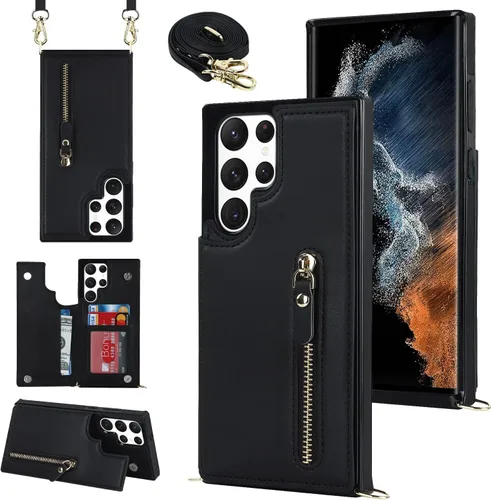 Miniatura 11 de Crossbody Phone Case iPhone 12 / iPhone 12 Pro Leather Card Holders Wallet Protective Case Removable Adjustable Leather Strap with Button Compatible