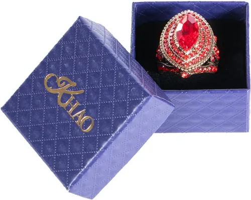 Miniatura 7 de Anillo de mujer - 1.260 in de gran tamaño chapado en oro antiguo estilo turco rojo piedra preciosa anillo vintage joyería de las mujeres J0769RED
