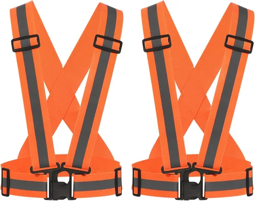 Miniatura 9 de M METERXITY Chaleco reflectante: tira ajustable, equipo de seguridad reflectante de alta visibilidad para correr, para ciclismo, correr Amarillo