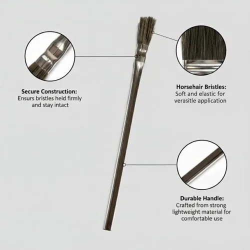 Miniatura 3 de Paquete de 36 cepillos desechables de pelo de caballo de 3/8 pulgadas para fundente, pegamento, epoxi y carpintería