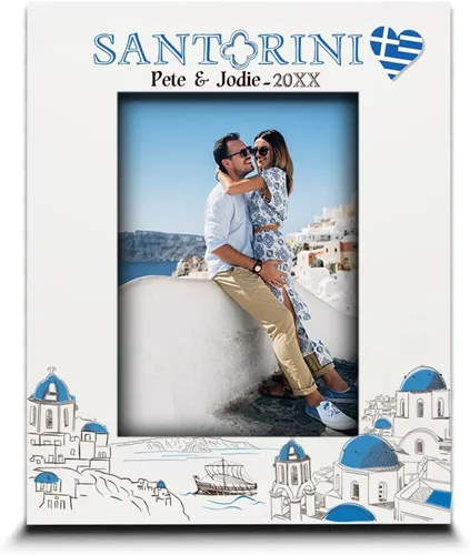 Miniatura 11 de ELLA BUSTA - Marco de fotos Grecia para boda, compromiso, luna de miel, vacaciones en Grecia, símbolos de diseño con impresión UV