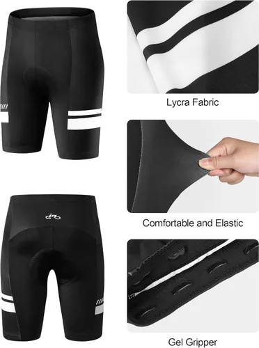 Miniatura 7 de INBIKE Conjunto de camiseta de ciclismo para hombre, reflectante, transpirable, traje de ciclismo de secado rápido, con pantalones cortos acolchados