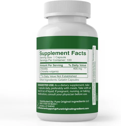 Miniatura 2 de Pure Original Ingredients Chlorella, (100 cápsulas) siempre pura, sin aditivos ni rellenos, verificado por laboratorio